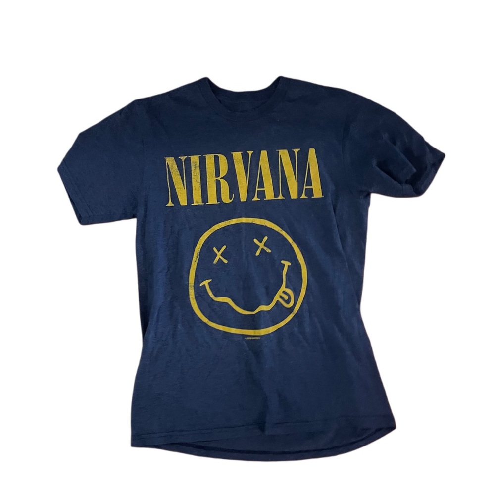 Nirvana Band Tee Smiley Face Short Sleeve Small